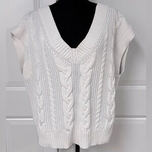 Express V-Neck Cable Knit Sweater Vest